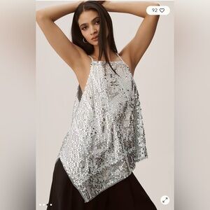 ANTHROPOLOGIE SEQUIN HALTER TANK
